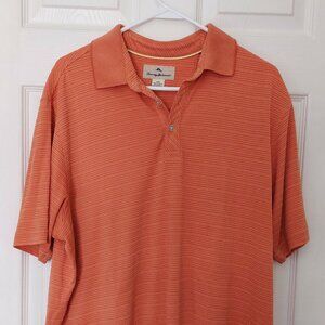 Tommy Bahama Paradise Polo Shirt Orange Short Sleeve Men's Size L "Used"